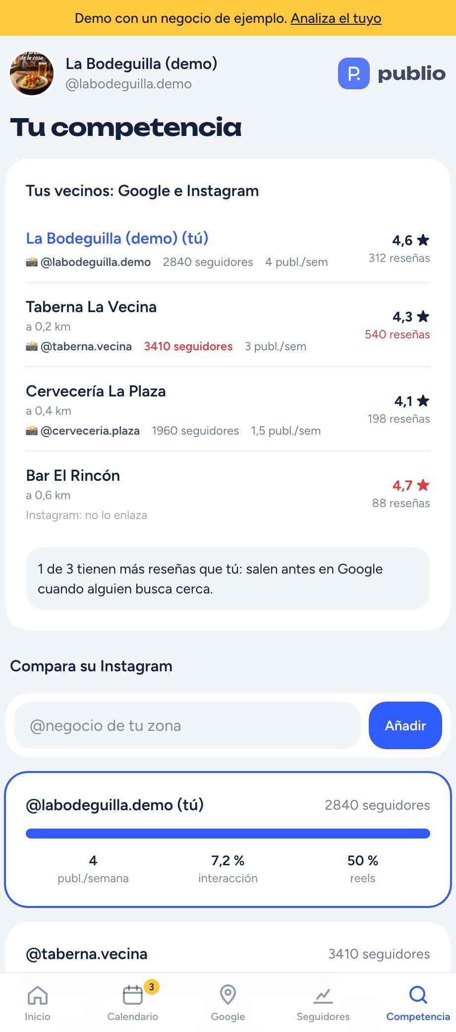 Pantalla de la app: Tus vecinos, al descubierto